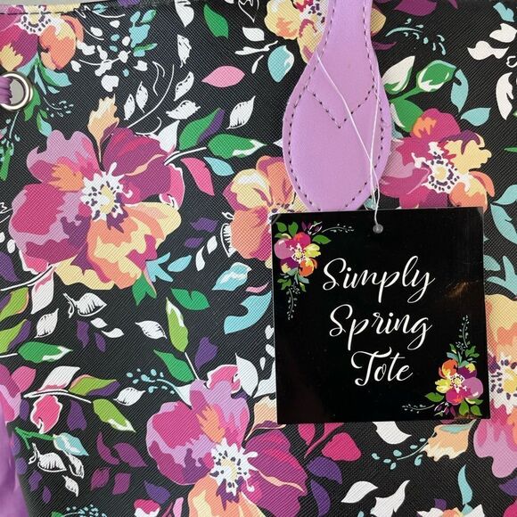 NWT Simply Spring Floral Tote - Picture 3 of 7